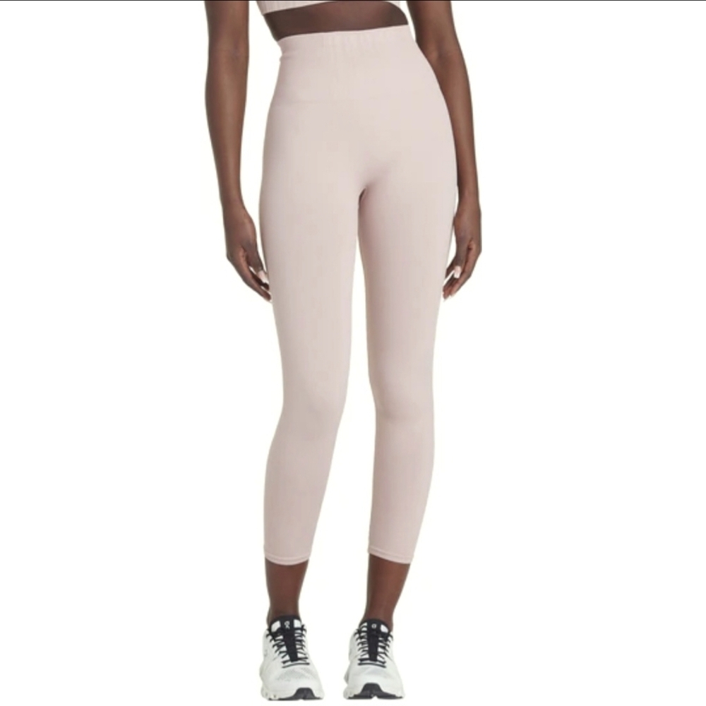 LOLE Sweat Tech‎ Rib Leggings Shadow Pink Seamless High Rise Yoga Women's Large